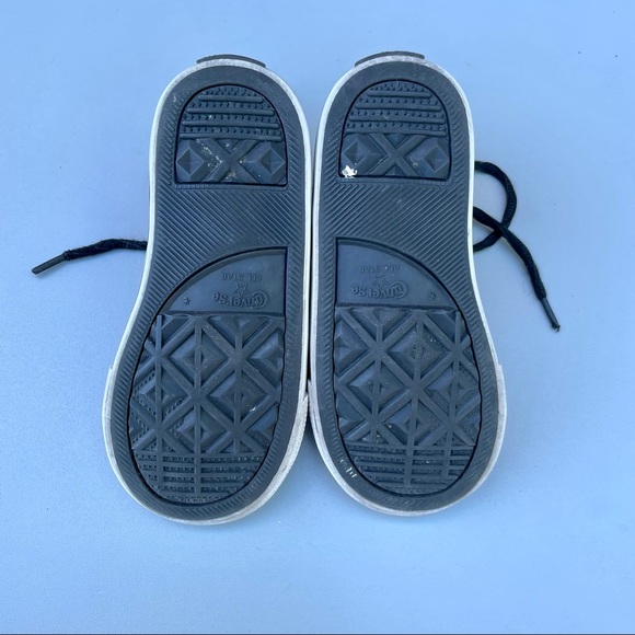 Converse All Star Black Faux Leather Sneakers Sz 8 Lace Up Chuck Taylor Shoes - Picture 7 of 10